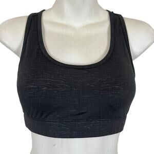 Zyia Active Womens Black Racerback Lightly Lined Sports Bra Wireless Top sz S
